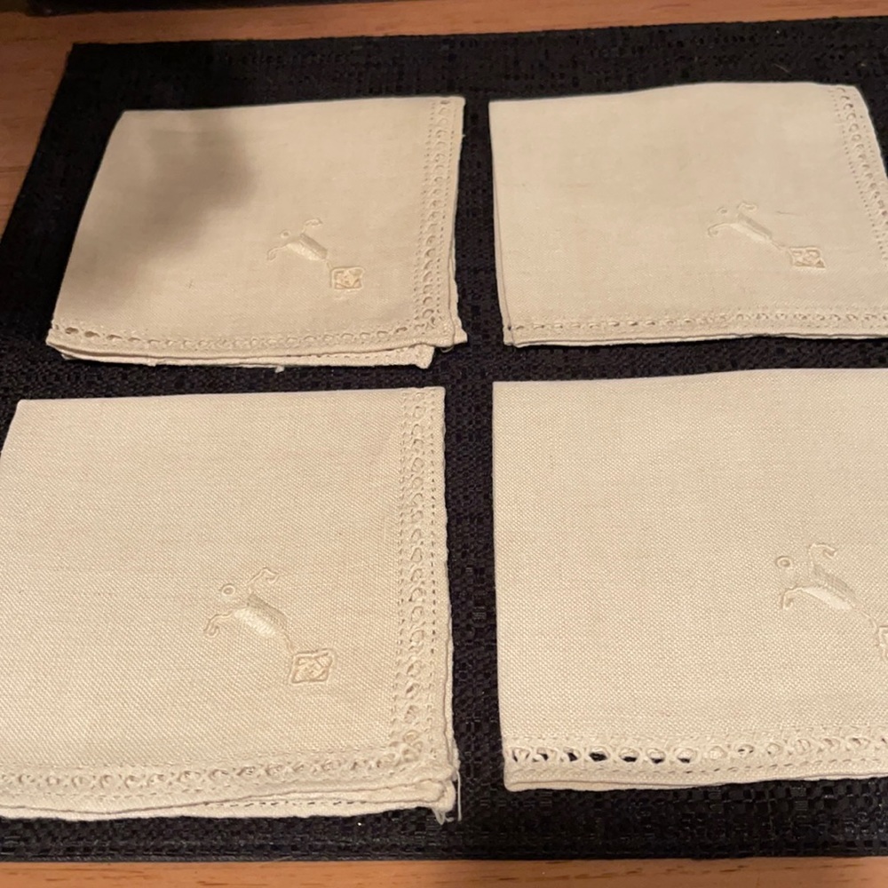 Set of Four Vintage Luncheon Napkins